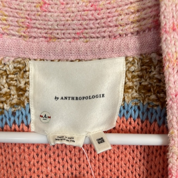 Anthropologie Patchwork Multicolor Thick Sweater Cardigan - Picture 2 of 6